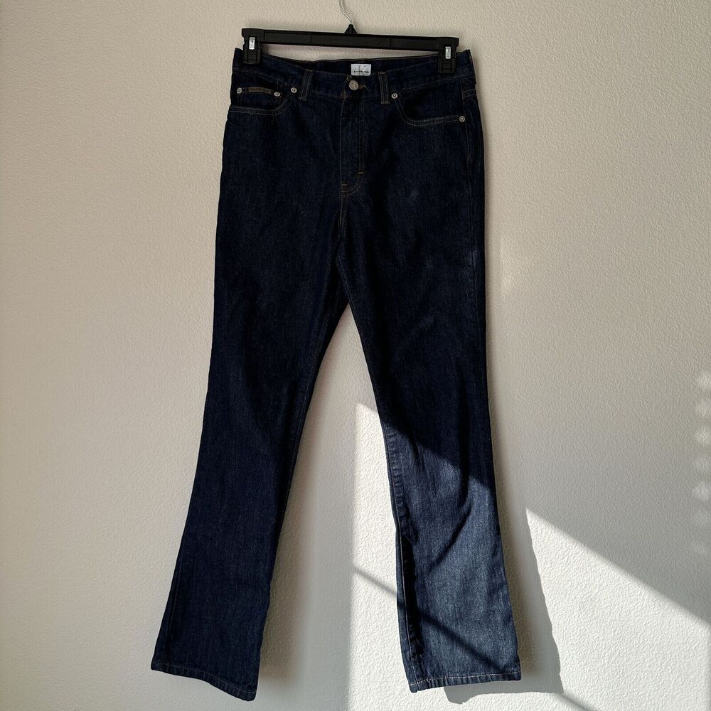 Calvin Klein Women's Boot Leg Jeans Denim Pants Rinse Wash Casual Basic Size 7